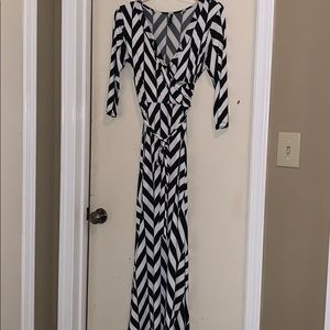 Diagonal striped dress